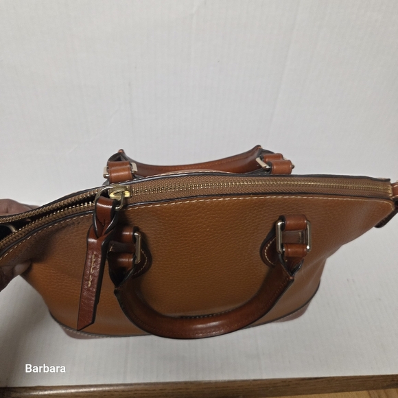 Dooney & Bourke Darcy Carmel 2-Tone Pebble Grain Leather Medium Dome Satchel - Picture 8 of 16